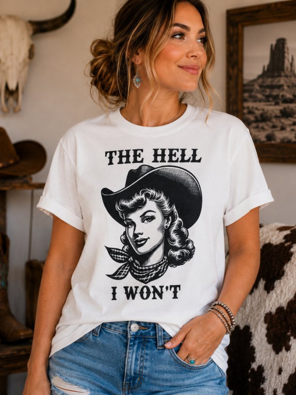 The Hell I Wont Western Southern Graphic T Shirt Trendy Boutique Style Tee Women